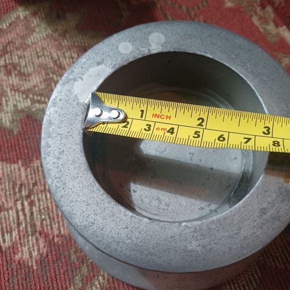 vintage candle holder. Pewter, heavy, pears, Signed Seagull 1998 Etain Canada - Picture 2 of 14